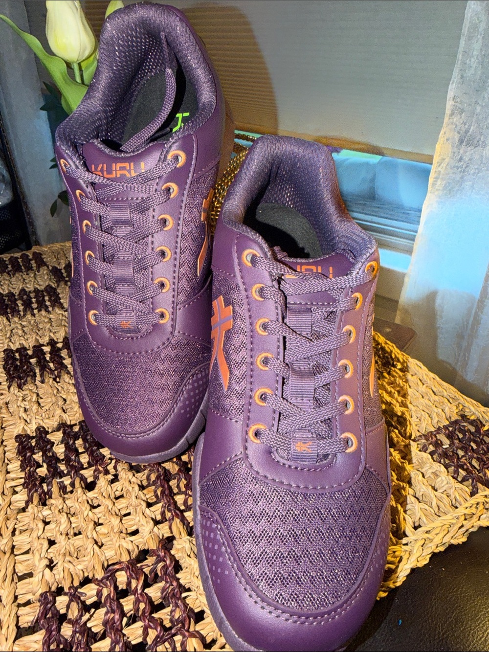 KURU Purple Sneakers with Orange Accents